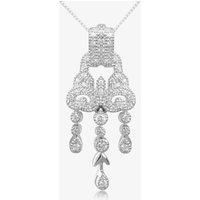 V Jewellery Silver Gatsby Cubic Zirconia Pendant 3080