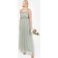 Maya Deluxe Women's Embellished Strappy Maxi Dress in Mint | Size: 28