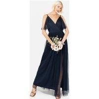 Anaya with Love Women/'s Ladies Women Long Length Maxi Short Sleeve Cami V Neckline Long Length Empire Waist Bridesmaid Dress, Navy Blue, 16 UK