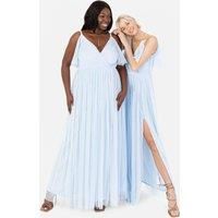 Anaya with Love Women/'s Ladies Women Long Length Maxi Short Sleeve Cami V Neckline Long Length Empire Waist Bridesmaid Dress, Light Blue, 26 UK