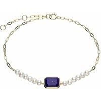 ECFEW™ 'The Unifier' Lapis Lazuli & Pearl Chain Link Bracelet