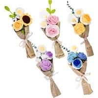 Crochet Flower Bouquet In 5 Colours - Orange