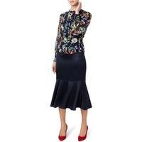 Hobbs Womens Midnight Amberlee Fit and Flare Midi Skirt