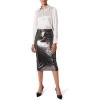 Hobbs Womens Silver Genevieve Skirt