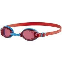 Speedo Junior Jet V2 Swimming Goggles | Kids Swim | Comfortable Fit | Adjustable Design | Anti-Fog | Anti-Leak | Learn to Swim, Turquoise/Lava Red, One Size
