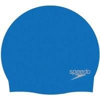 SPEEDO JUNIOR SILICONE SWIMCAP PLAIN MOULDED SWIM HAT ADRIATIC BLUE KIDS