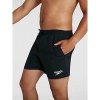 Speedo Men/'s Essentials 16" Watershorts, Comfortable Fit, Classic Style, Drawstring Waist, Black, XL