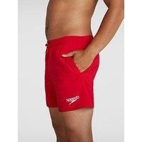 Speedo Men/'s Essentials 16" Watershorts, Comfortable Fit, Classic Style, Drawstring Waist, Fed Red, S