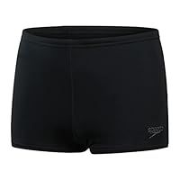 Speedo Junior Boy/'s ECO Endurance+ Aquashort Swimming Trunks | Chlorine Resistant | Quick Drying | Stretch Fabric | Recycled Material | Comfort Fit, Black/White, 11-12 Years