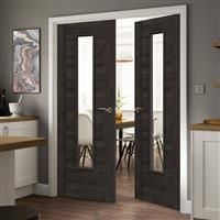 JB Kind Tigris Cinza Glazed Laminate Internal Door 35 x 1981 x 686mm in Grey