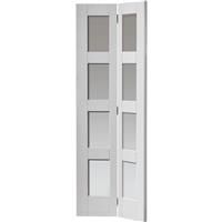 JB Kind Cayman Glazed Internal Bi-fold Door 35 x 1981 x 762mm in White Mdf