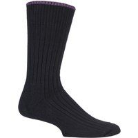 Mens & Ladies 1 Pair Glenmuir Cotton Cushioned Golf Socks Black/Purple 12-14 Mens