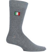 1 Pair Italy Light Grey New Individual Nations Embroidered Socks Men's 7-11 Mens - SOCKSHOP