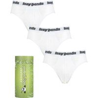 Mens 3 Pack SOCKSHOP Lazy Panda Bamboo Briefs White XX Large