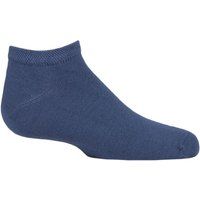 Boys and Girls 1 Pair SOCKSHOP Plain Bamboo No Show Socks with Smooth Toe Seams Denim 4-5.5 Kids (13-14 Years)