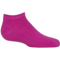 Boys and Girls 1 Pair SOCKSHOP Plain Bamboo No Show Socks with Smooth Toe Seams Pink 9-12 Kids (4-7 Years)