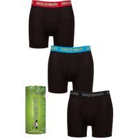 Mens 3 Pack SOCKSHOP Lazy Panda Bamboo Boxer Shorts Black / Red / Blue XXL