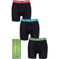 Mens 3 Pack SOCKSHOP Lazy Panda Bamboo Boxer Shorts Black / Red / Green XXL