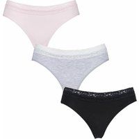 Ladies 3 Pair SOCKSHOP Lazy Panda Bamboo Briefs Black / Grey / Pink UK 18