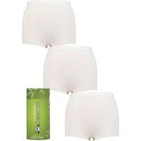 Ladies 3 Pair SOCKSHOP Lazy Panda Bamboo Maxi Briefs White 24