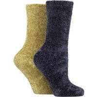 Women's 2 Pair Elle Chenille Leisure Socks Autumn Apple 4-8