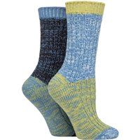 Women's 2 Pair Elle Chunky Ribbed Boot Socks Autumn Apple 4-8