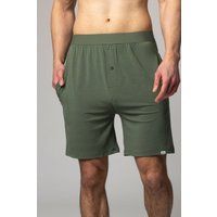 Mens 1 Pack Lazy Panda Bamboo Loungewear Selection Shorts Olive Green Small