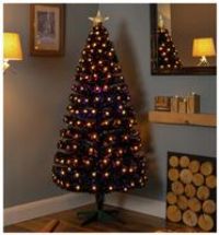 Premier Black 4ft Christmas Tree with LED Stars - Warm White