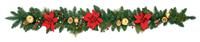 Home 1.8m Poinsetta Garland - Red and Gold