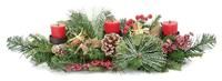 Premier Decorations 60cm Natural 3 Candle Christmas Centre Piece - Green