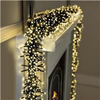 Premier Decorations 480 Multi Action Indoor & Outdoor Christmas Cluster LED Lights with Timer - Warm White
