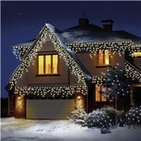 Snowing Icicles Outdoor Christmas Fairy Lights & Timer All Sizes and Colours