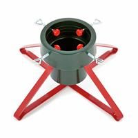 Premier 46cm Green & Red Real Tree Stand Plastic with Metal Base