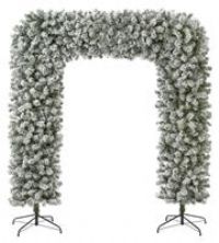 Premier Flocked Christmas Door Arch Garland Frosted Effect Decorative Door Decoration 2.4M