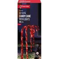 Christmas Decorations Candy Cane 4 x Stake Lights Outdoor LED LV203088R 8146