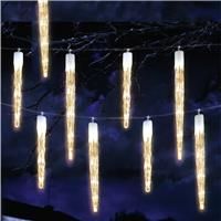 Premier 72 LED 6.9m 24 Indoor Outdoor Icicle Shape Christmas Chaser Lights in Warm White