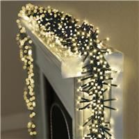 Premier 62.5m 5000 Warm White LEDs Indoor Outdoor Cluster Christmas Lights with Timer