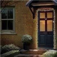 2x Premier 440 LED Christmas Door Garland Lights Clear Cable WARM WHITE