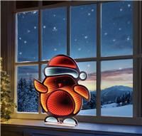 Christmas Robin Infinity LED Mirror Tunnel Light - 3D Decoration - 60cm - Multi-Coloured Indoor