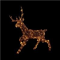 Premier Christmas LED Indoor Outdoor Rattan Reindeer Stag 1.25m WHITE/WARM WHITE