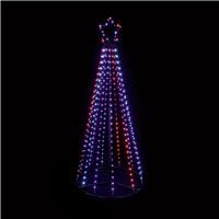 Premier Multi Action FlexiBright Pyramid Tree 1.4m Red/Blue/White
