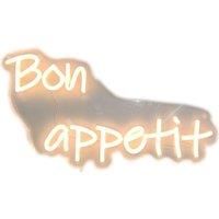 Neon LED Sign Wall Light Bon Appetit Foodie Kitchen French Decor Warm White