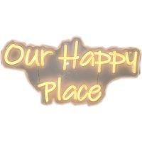Neon LED Sign Wall Light Our Happy Place Love Cosy Home Bedroom Lounge Decor