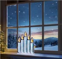 Premier 40cm Standing Candlebridge with Flickering Flame Infinity Mirror, White