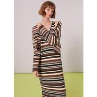 Whistles Womens Multi | Willow Striped Knitted Dress | NEW