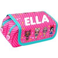 LOL - Large Pencil Case - Personalised LOL Girls Pencil Case for Girls - 2 Spacious Compartments - Stationery Supplies for Kids/Teens