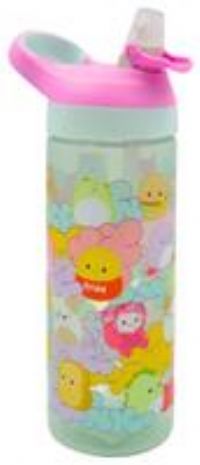 HOX Xpressions Squishmallows Drinks Bottle | Reusable BPA-free Plastic Water Bottle with Carry Loop | Removable straw & spills Proof | Perfect Gift for fan | Squishmallows Licensed Merchandise 600ML
