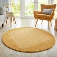 Boston Wool Border Circle Rug Boston Wool Ochre