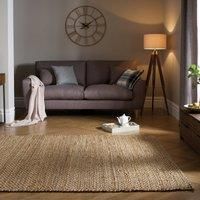 Chunky Jute Woven Rug Brown