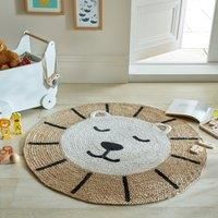 Jute Lion Circle Rug Brown/Black